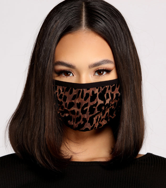 Velvet Leopard Face Mask With Earloops