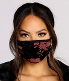 Velvet Floral Face Mask With Earloops