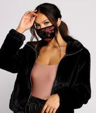 Velvet Floral Face Mask With Earloops