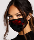 Floral Velvet Mesh Face Mask