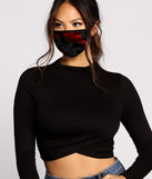 Floral Velvet Mesh Face Mask