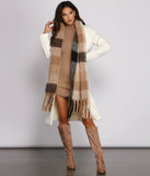 Cuddle Weather Plaid Fringe Blanket Scarf