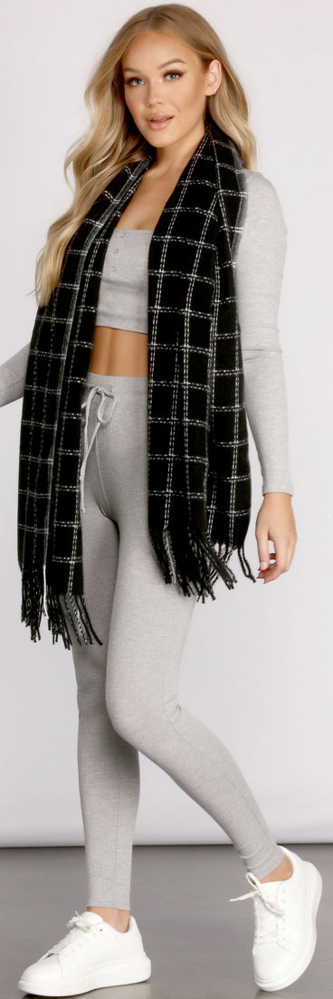 Keep It Cozy Fringe Blanket Scarf for 2022 festival outfits, festival dress, outfits for raves, concert outfits, and/or club outfits