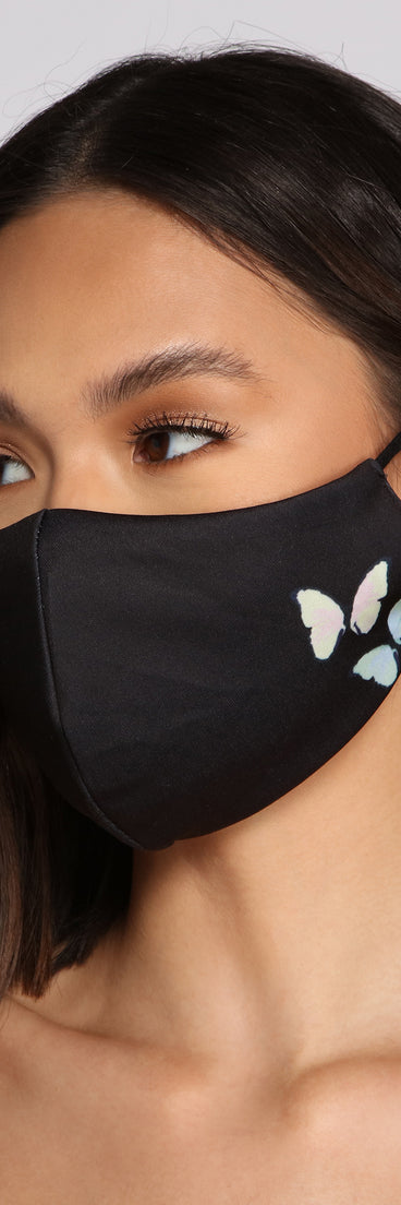 Three Pack Butterfly Detail Face Masks