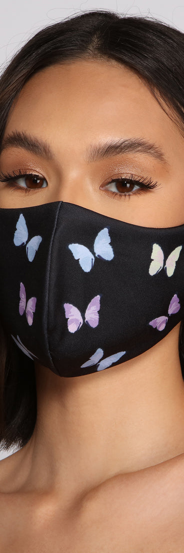 Three Pack Butterfly Detail Face Masks