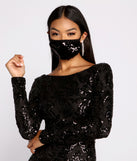 Stunning Sequin Glam Face Mask creates the perfect New Year’s Eve Outfit or new years dress with stylish details in the latest trends to ring in 2023!
