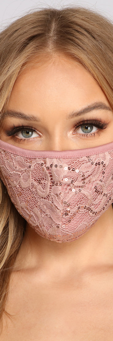 Sequin and Lace Face Mask