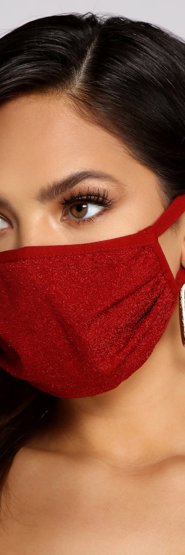 Glow On Glitter Face Mask With Earloops