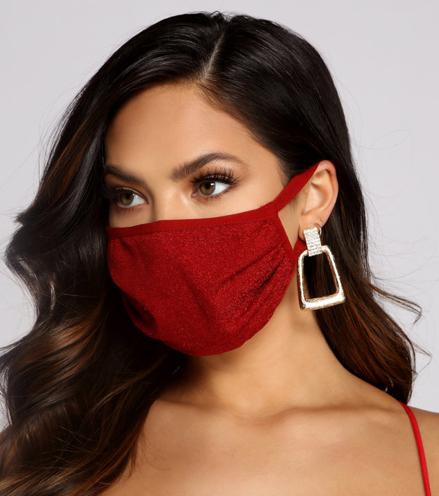 Glow On Glitter Face Mask With Earloops