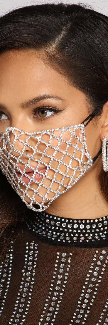Luxe Rhinestone Face Mask With Earloops