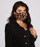 Leopard Print Faux Fur Face Mask for 2022 festival outfits, festival dress, outfits for raves, concert outfits, and/or club outfits