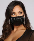 Faux Leather Face Mask With Earloops