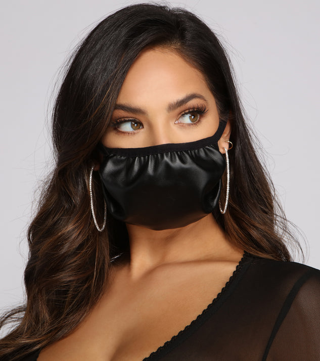 Faux Leather Face Mask With Earloops