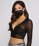 Faux Leather Face Mask With Earloops