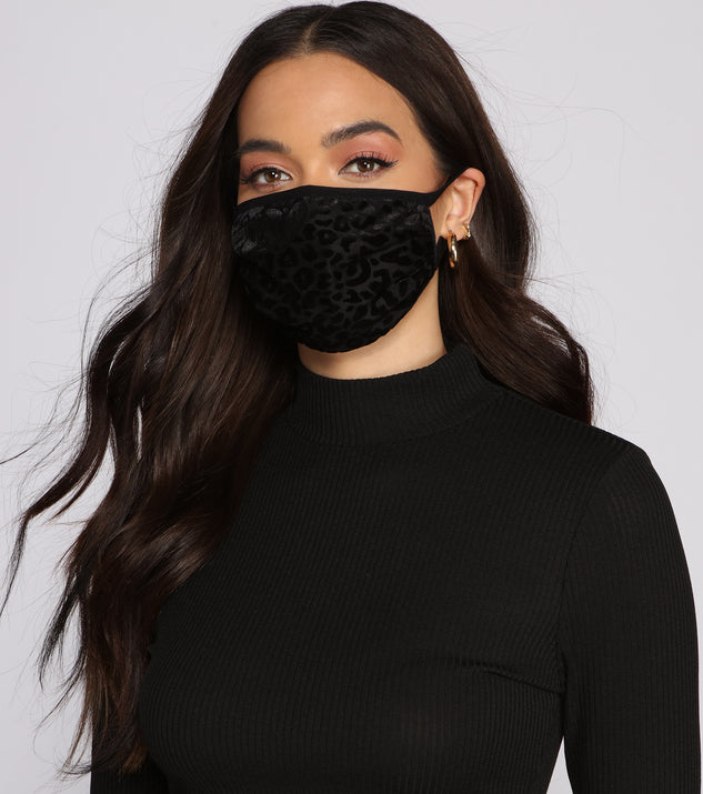 Velvet Leopard Print Face Mask