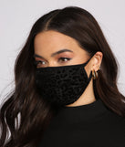 Velvet Leopard Print Face Mask