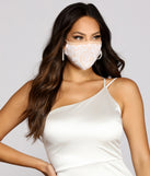 Sequin Scroll Print Face Mask