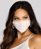 Sequin Scroll Print Face Mask