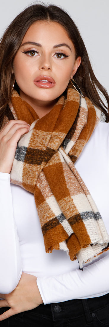 Season Of Cozy Plaid Blanket Scarf