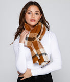 Season Of Cozy Plaid Blanket Scarf