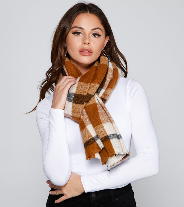 Season Of Cozy Plaid Blanket Scarf