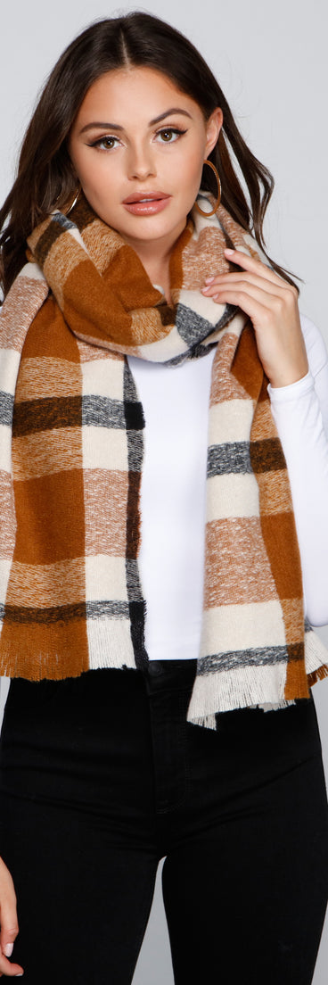 Season Of Cozy Plaid Blanket Scarf