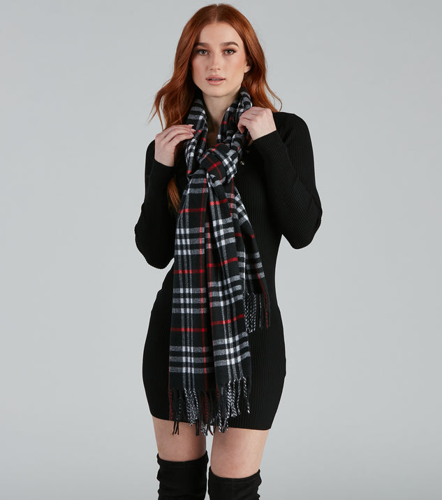 Country Roads Plaid Fringe Scarf for 2022 festival outfits, festival dress, outfits for raves, concert outfits, and/or club outfits