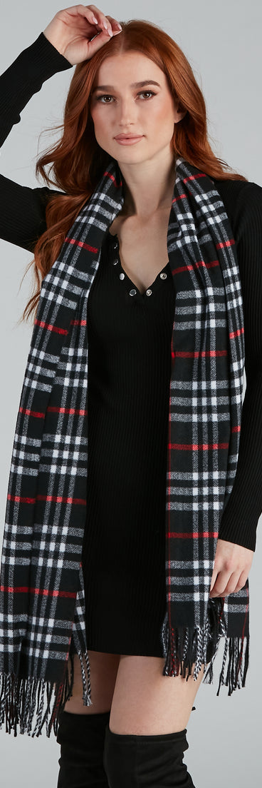 Country Roads Plaid Fringe Scarf for 2022 festival outfits, festival dress, outfits for raves, concert outfits, and/or club outfits