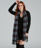 Country Roads Plaid Fringe Scarf for 2022 festival outfits, festival dress, outfits for raves, concert outfits, and/or club outfits