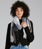 Big City Chic Plaid Fringe Scarf for 2022 festival outfits, festival dress, outfits for raves, concert outfits, and/or club outfits