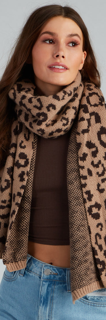 Leopard Love Ribbed Edge Scarf for 2022 festival outfits, festival dress, outfits for raves, concert outfits, and/or club outfits