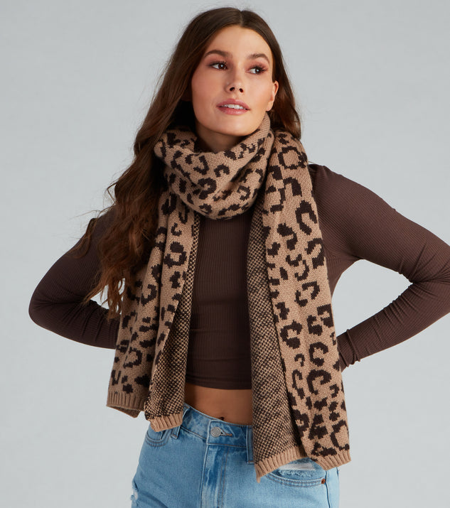 Leopard Love Ribbed Edge Scarf for 2022 festival outfits, festival dress, outfits for raves, concert outfits, and/or club outfits