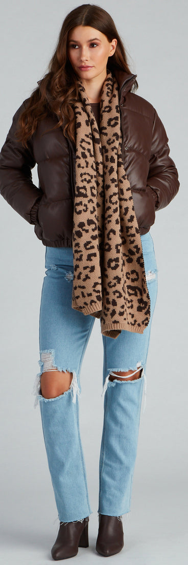 Leopard Love Ribbed Edge Scarf for 2022 festival outfits, festival dress, outfits for raves, concert outfits, and/or club outfits
