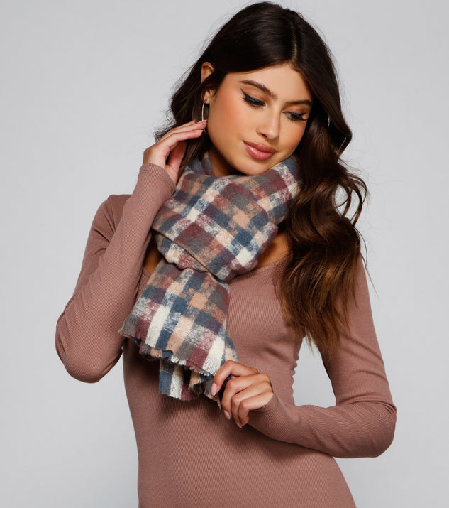 In Plaid View Blanket Scarf