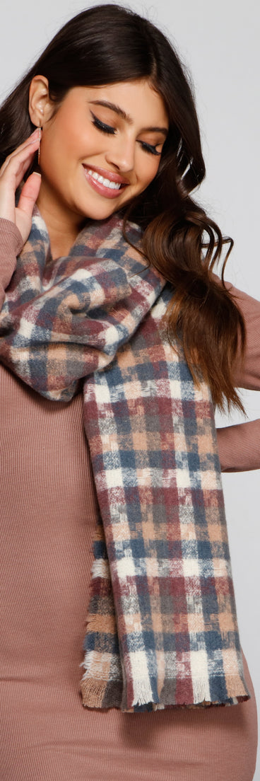 In Plaid View Blanket Scarf