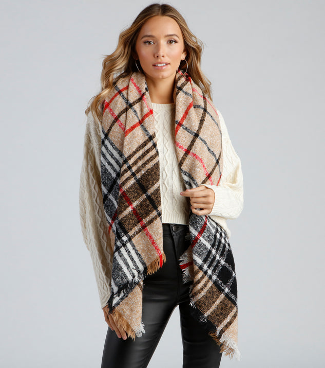 Winter Wonder Plaid Lurex Scarf