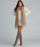 Bundle Up Chevron Fringe Scarf for 2022 festival outfits, festival dress, outfits for raves, concert outfits, and/or club outfits