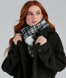 Cuddle Over Plaid Blanket Scarf