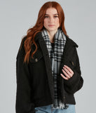 Cuddle Over Plaid Blanket Scarf