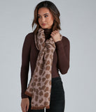 Leopard Reversible Oversized Knit Scarf for 2022 festival outfits, festival dress, outfits for raves, concert outfits, and/or club outfits