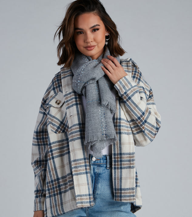 Wrapped Up Cozy Plaid Blanket Scarf