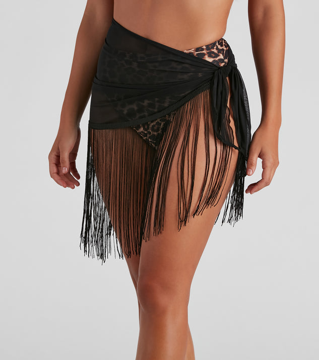 Fun In Fringe Mesh Swim Wrap for 2022 festival outfits, festival dress, outfits for raves, concert outfits, and/or club outfits