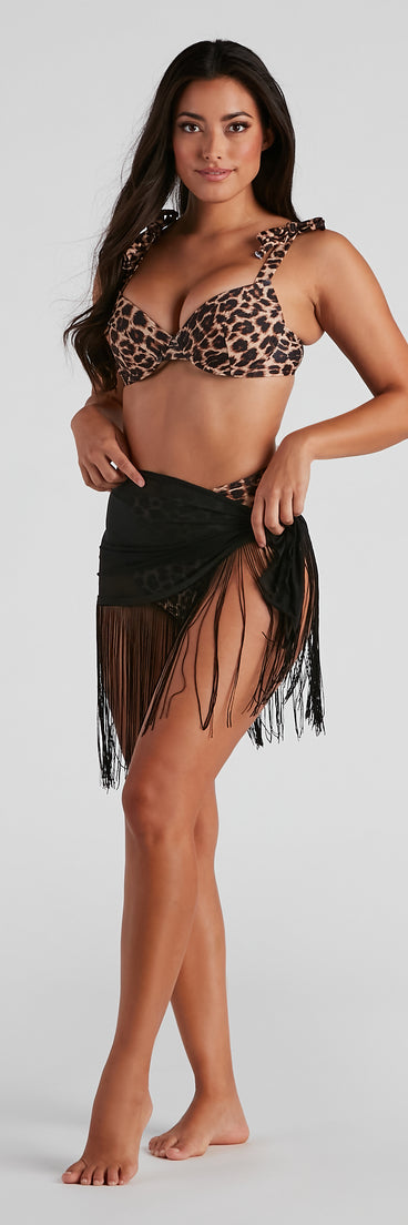 Fun In Fringe Mesh Swim Wrap for 2022 festival outfits, festival dress, outfits for raves, concert outfits, and/or club outfits