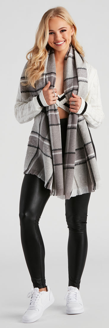 Bundle Up Plaid Blanket Scarf