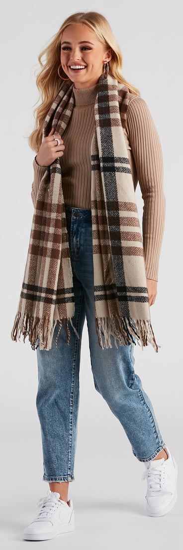 Cuddle Weather Plaid Blanket Scarf