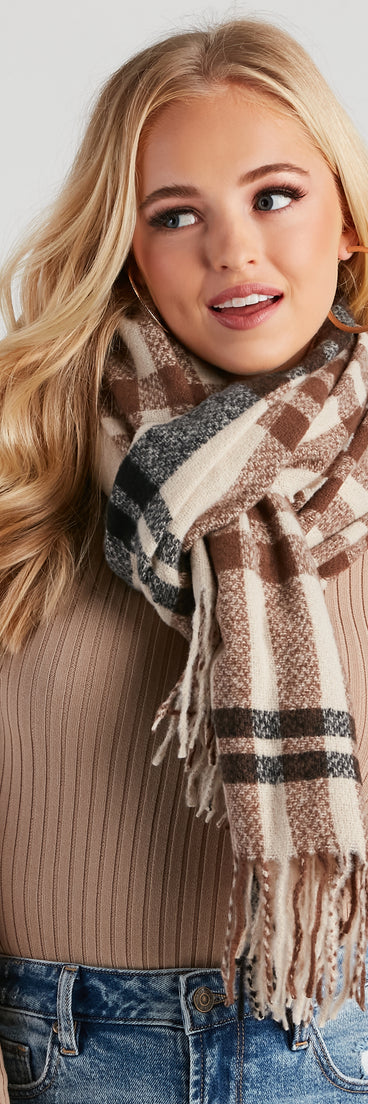 Cuddle Weather Plaid Blanket Scarf