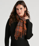 Wrap Me In Plaid Fringe Scarf