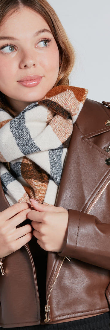 Softest Style Plaid Frayed Scarf