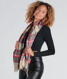 Favorite Season Plaid Frayed Scarf