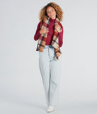 Cozy Time Large Plaid Scarf